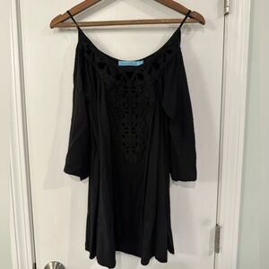 Black Solitaire Swim Eyelet coverup